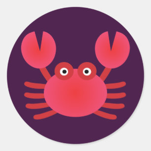 Sticker Rond Crabe amusant