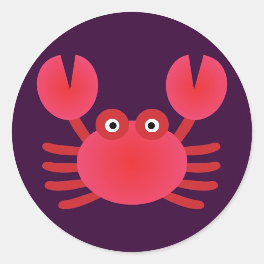 Sticker Rond Crabe amusant (Devant)