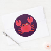 Sticker Rond Crabe amusant (Enveloppe)
