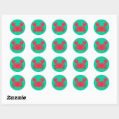 Sticker Rond Crabe amusant (Feuille)