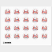 Sticker Rond Crabe animal mignon (Feuille)