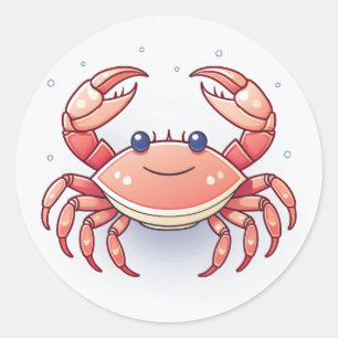 Sticker Rond Crabe animal mignon