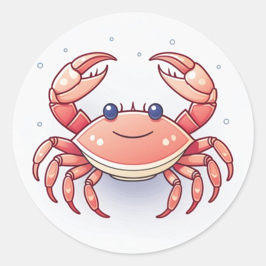 Sticker Rond Crabe animal mignon (Devant)