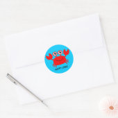 Sticker Rond Crabe Animé heureux (Enveloppe)