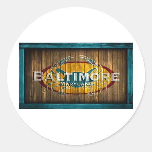 Sticker Rond Crabe Baltimore (Devant)