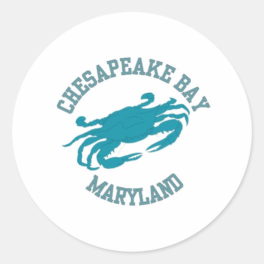Sticker Rond Crabe bleu de la baie Chesapeake (Devant)