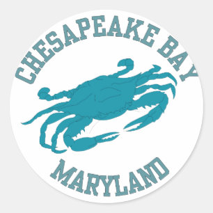 Sticker Rond Crabe bleu de la baie Chesapeake