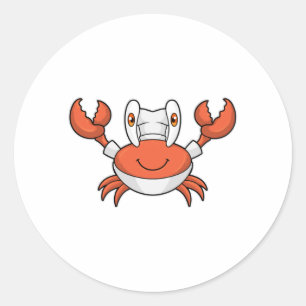 Sticker Rond Crabe comme cuire avec casquette de Cuisine