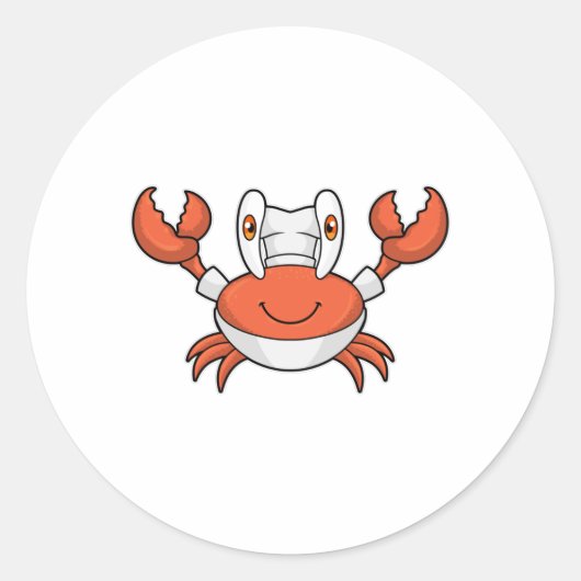 Sticker Rond Crabe comme cuire avec casquette de Cuisine (Devant)
