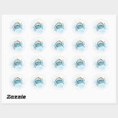 Sticker Rond Crabe d'aquarelle de plage (Feuille)