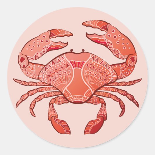 Sticker Rond Crabe de style (Devant)