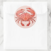 Sticker Rond Crabe de style (Sac)