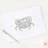Sticker Rond Crabe de Zendoodle (Enveloppe)