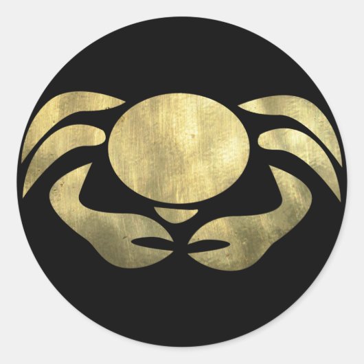 Sticker Rond Crabe du cancer de l'or (Devant)