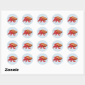 Sticker Rond Crabe mignon Hermite (Feuille)