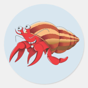 Sticker Rond Crabe mignon Hermite