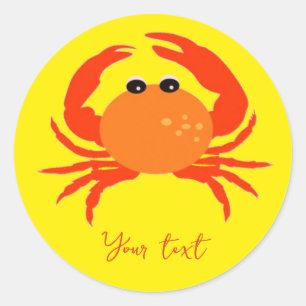 Sticker Rond Crabe personnalisé frais simple audacieux