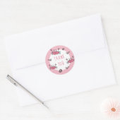 Sticker Rond Crabe rose Animaux de la mer Fille Anniversaire Me (Enveloppe)
