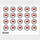 Sticker Rond Crabe rouge (Feuille)