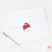 Sticker Rond Crabe Rouge (Enveloppe)