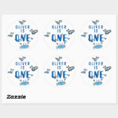 Sticker Rond Crabe Sea Animaux Un 1er anniversaire (Feuille)