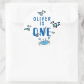 Sticker Rond Crabe Sea Animaux Un 1er anniversaire (Sac)