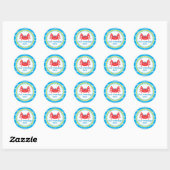 Sticker Rond Crabe sous la mer Anniversaire (Feuille)