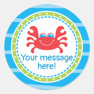 Sticker Rond Crabe sous la mer Anniversaire