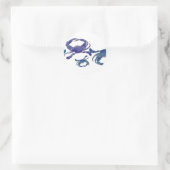 Sticker Rond Crabes bleus de Chesapeake (Sac)