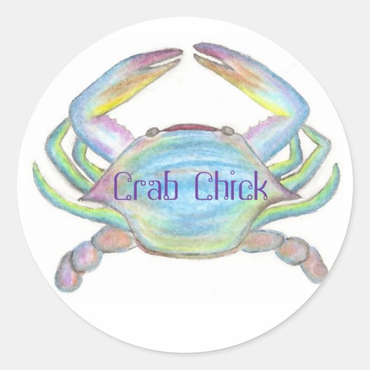 Sticker Rond Crabes, CrabChick (Devant)