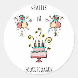 Sticker Rond Crabes på foetssedagen Joyeux anniversaire