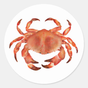 Sticker Rond Crabs Seaside Coastal Nautical