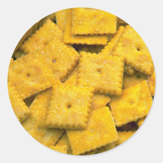 Sticker Rond Crackers Yummy Cheese (Devant)