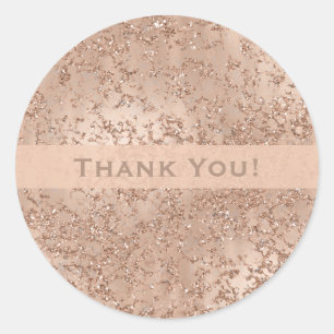 Sticker Rond Crackle rose doré rose glam étincelante