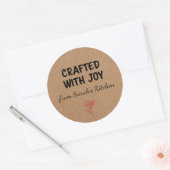 Sticker Rond Crafted With Joy Kraft Personalized  (Enveloppe)