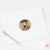 Sticker Rond Craignez la barbe, la moustache drôle (Enveloppe)