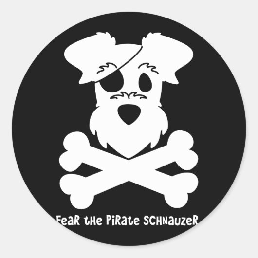 Sticker Rond Craignez le pirate Schnauzer (Devant)