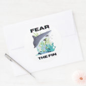 Sticker Rond craignez le requin commun (Enveloppe)
