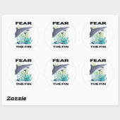 Sticker Rond craignez le requin commun (Feuille)