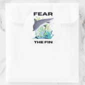 Sticker Rond craignez le requin commun (Sac)