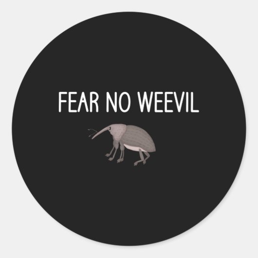 Sticker Rond Crainte Aucun Wemal plaisanteries Bugs Entomologie (Devant)