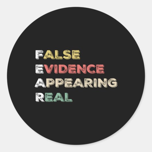 Sticker Rond Crainte Fausses Preuves Apparaissant Véritable Chr (Devant)