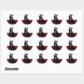 Sticker Rond Cranberry Mariage Couple Seals (Feuille)