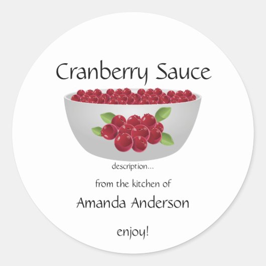 Sticker Rond Cranberry Sauce Canne (Devant)