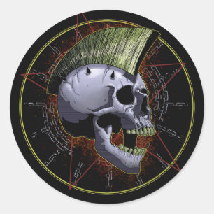 Sticker Rond Crâne