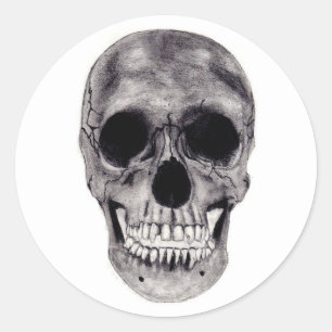 Sticker Rond Crâne