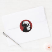 Sticker Rond Crâne 15-Rouge (Enveloppe)