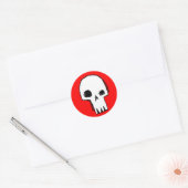 Sticker Rond Crâne 16-Rouge (Enveloppe)