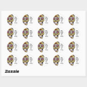 Sticker Rond Crâne à sucre (Feuille)