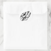 Sticker Rond Crâne animal (Sac)